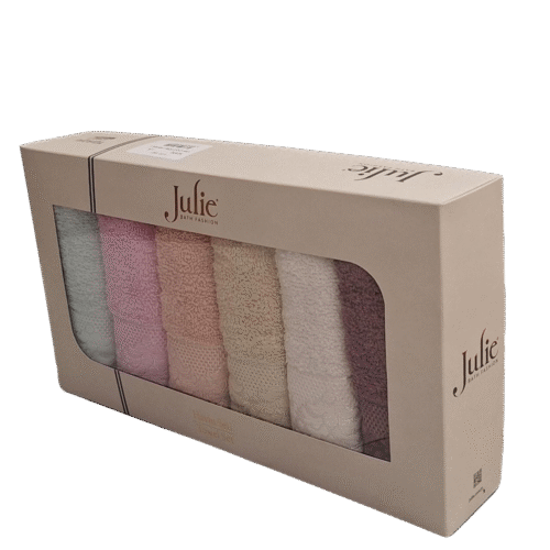 Coffret Julie – Petit Pack 6 Serviettes (Serviettes invité 50x30cm)